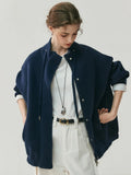 Lightweight Mock Neck Thick Zipper Cardigan