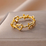 Barbed Wire Heart Gothic Ring