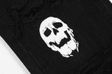 Frayed Skull Denim Jeans