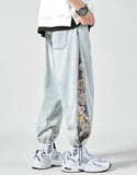 Washed Distressed Vintage Denim Pants