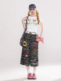Reddachic Cartoon Patched Camo Jorts