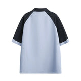 Striped Turn Down Collar Oversized Patchwork Shirt