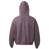 Striped Vintage Suede Loose Fit Hooded Sweatshirt