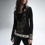 Grunge Aesthetic Tattoo Print Two-Piece T-Shirt