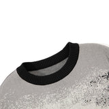 Gray Painting Smoke Pattern Sweater