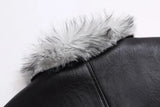 Breathable Y2K Fur Collar Leather Motorcycle Jacket