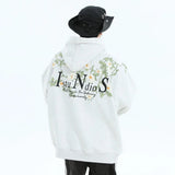 Embossed Flower Vine Velvet Hoodie