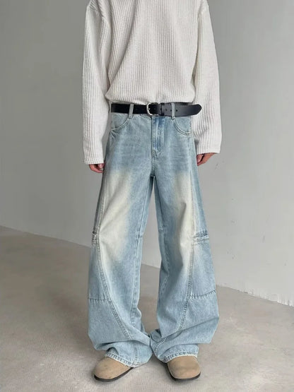 Iconic Blue Washed Baggy Denim Jeans