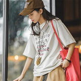 Vintage Letter Print Oversized Graphic T-shirt