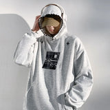 Plaid Splicing Oversized Fake Two Pieces Hoodie