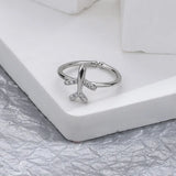 Women Cool Silver Crystal Aircraft Ring