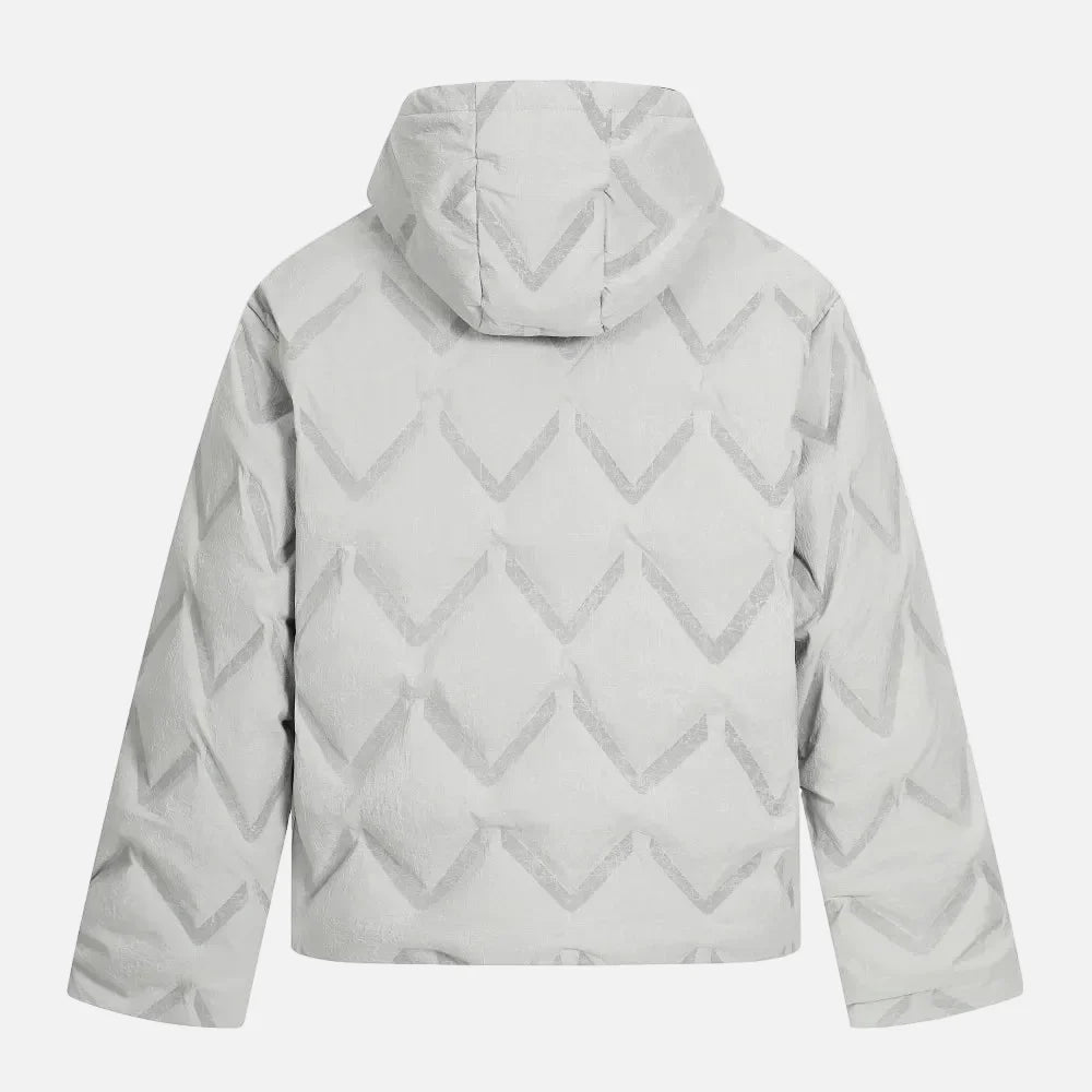 Premium Rhombus Plaid Hooded Windbreaker Jacket