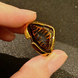 Adjustable Retro Gold Color Open Ring