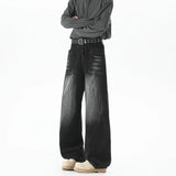 Streetwear Black Washed Baggy Denim Jeans