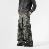 Y2K Leaf Pattern Camouflage Cargo Pants