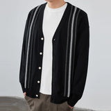 Retro Korean Style Patchwork Long Sleeve Cardigan