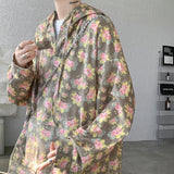 Cool Vintage Floral Printed Loose Hoodie