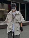Punk Oversized Cargo Function Techwear Shirt