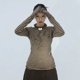 Vintage Grunge Striped Tattoo Print T-Shirt