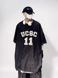 Vintage Embroidered Denim Hip Hop T-Shirt