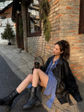 Women Cool Spring Black Leather Jacket