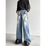 Y2K Art Splash Jeans