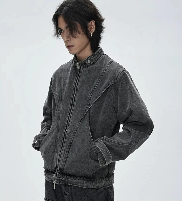 Essential Patchwork Multi Pockets Denim Jacket