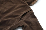 Plush Thick Spliced Faux Fur Collar Hooded Jacket