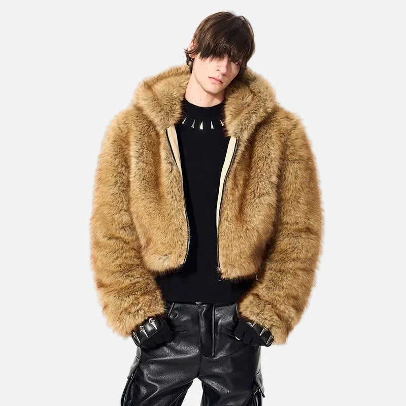 Luxury Personalized Pattern Faux Fur Jacket