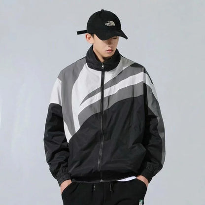Y2K Flattering Stand Collar Sports Windbreaker Jacket