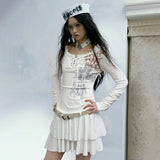 Grunge Aesthetics Graffiti Print Vintage Dress