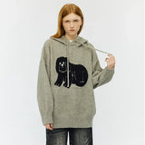 Women Animal Cool Gray Hip Hop Hoodie