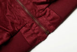 Breathable Quilted Solid Color Bomber Fur Jacket