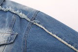 Embroidery Star Patch Washed Denim Jacket