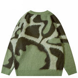 Y2K Durable Retro Abstract Pattern Knitted Sweater