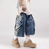 Vintage Denim Hip Hop Rivet Jorts