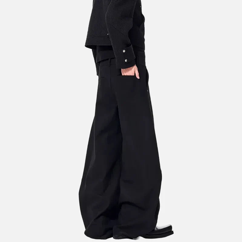 Effortless Solid Color Wide Leg Casual Pants