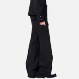 Effortless Solid Color Wide Leg Casual Pants