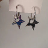 Trendy Korean Pentagram Star Hoop Earrings