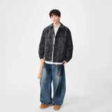 Winter Stylish Distressed Button-Up Leather Jacket