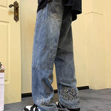Flame Print Denim Jeans