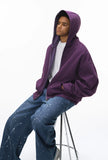 Plaid Unisex Couple Boxy Hooded Sweatshirt