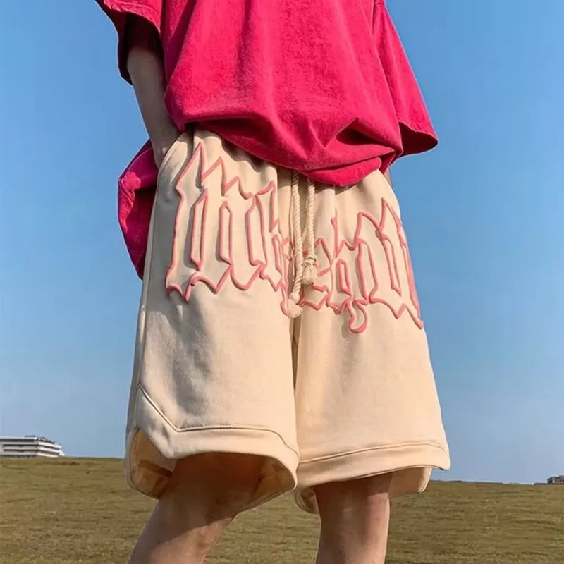 Wide-leg Letter Print Shorts