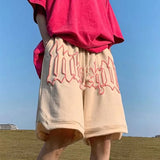 Wide-leg Letter Print Shorts