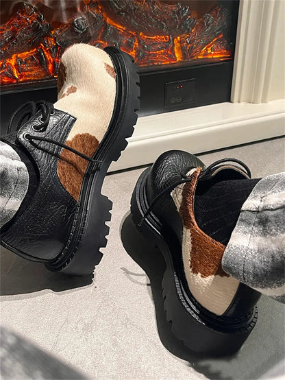 Retro Vintage Lace-Up Derby Shoes