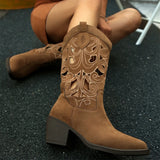 Western Style Embroidered Harness Cowboy Boots