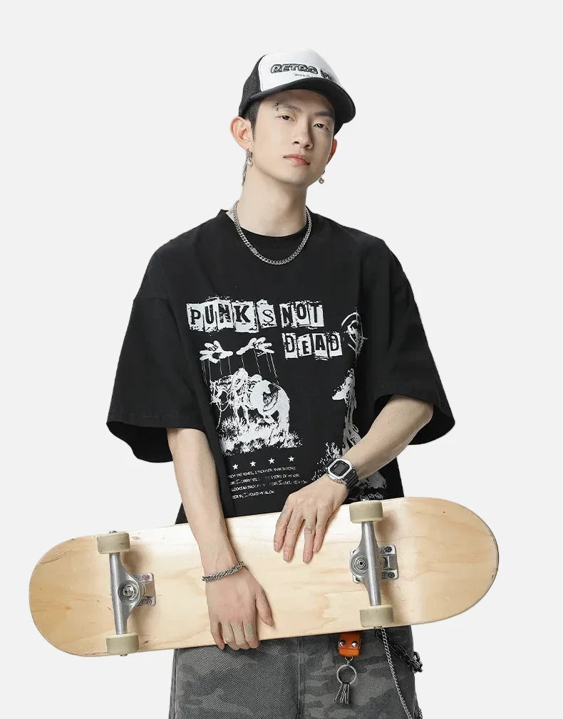 Y2K Graphic Oversized Cotton T-Shirt