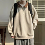 Y2K Warm Loose Half Zipper Sweatshirt