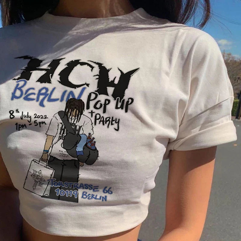 Y2k Women's Graphic Crop Top