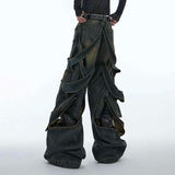 Vintage Patchwork Wornout Hollowed Out Jeans